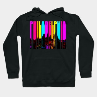 Retro Philadelphia Pennsylvania Cityscape Skyline Hoodie